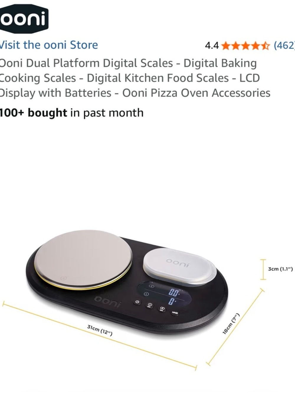 Ooni Digital Kitchen Scale in Black with Stainless Weighing Plate - Picture 6 of 6